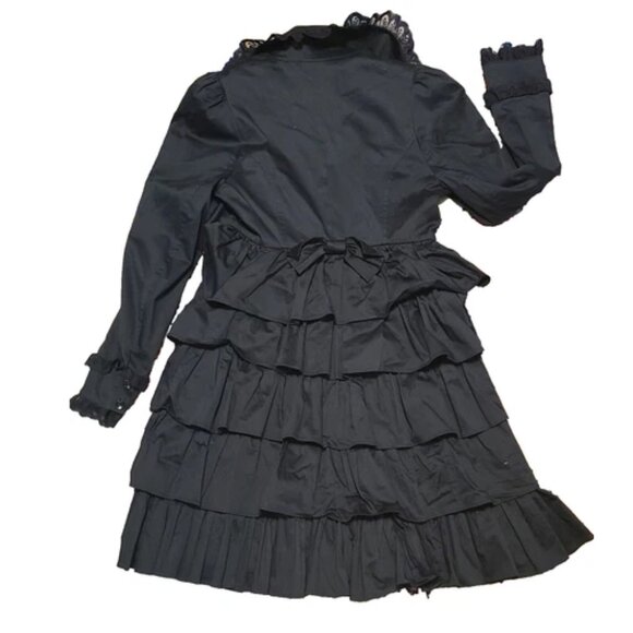 Fit & Flare coat gothic Y2k Lolita Lipservice Black Ruffle Original Cult - Picture 2 of 16